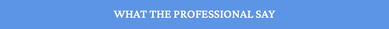 WHAT THE PROFESSIONAL SAY